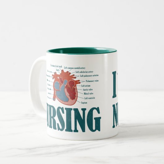 I Hart NURSING Tweekleurige Koffiemok (Voorkant links)