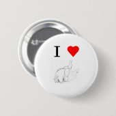 I hart olifanten ronde button 5,7 cm (Voorkant /achterkant)