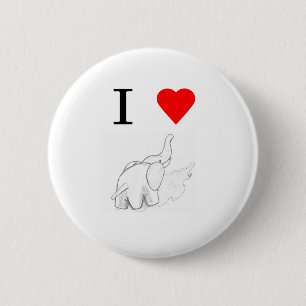 I hart olifanten ronde button 5,7 cm