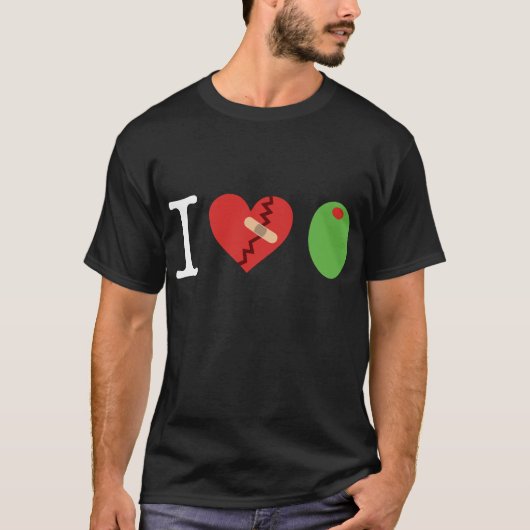 i hart olijft-shirt (zwart) t-shirt (Voorkant)