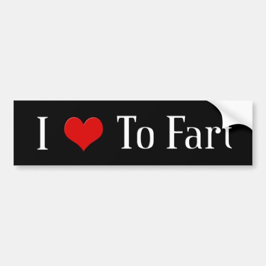 I Hart om te Boeren Zwarte Bumpersticker (Voorkant)
