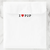 I hart P2P Ronde Sticker (Tas)