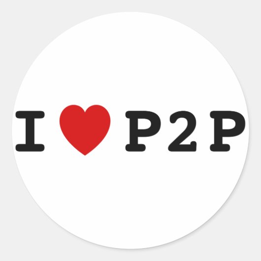 I hart P2P Ronde Sticker (Voorkant)