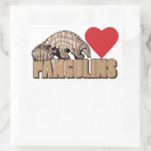 I hart Pangolinen Rechthoekige Sticker (Tas)