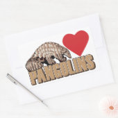 I hart Pangolinen Rechthoekige Sticker (Envelop)