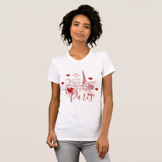 I (hart) Parijs T-shirt (Voorkant volledig)