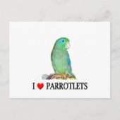 I "hart" parrotlets briefkaart (Voorkant)