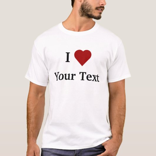 I Hart (personaliseren) t-shirt (Voorkant)