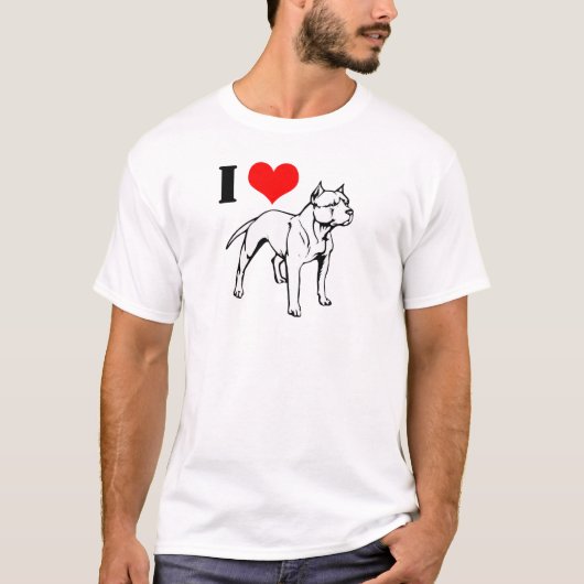 I (hart) Pit Bulls Tshirt (Voorkant)