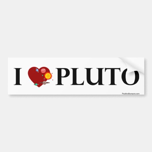 I (hart) Pluto Bumpersticker (Voorkant)