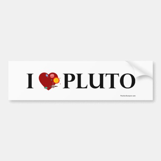 I hart Pluto Bumpersticker (Voorkant)