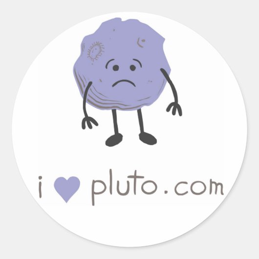i hart pluto.com ronde sticker (Voorkant)