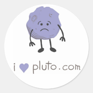 i hart pluto.com ronde sticker