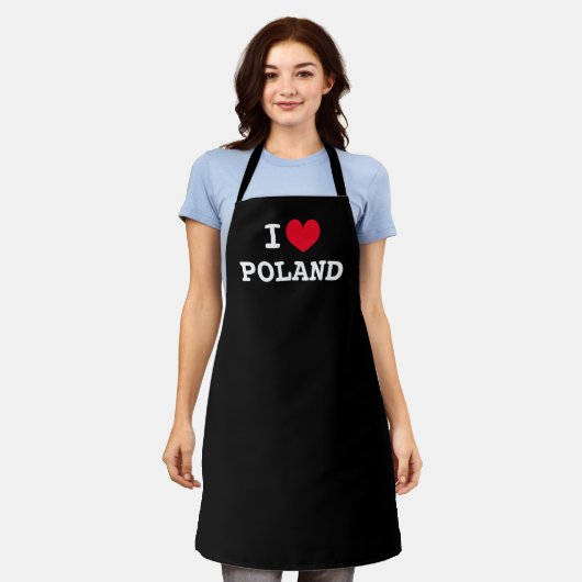 I hart Polen ❤ Aangepaste kleur koken schorten (Gedragen)