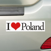I hart Poolse Bumpersticker (Op auto)