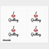 I (hart) Quilling, (4) Grote rechthoekige Stickers (Vel)