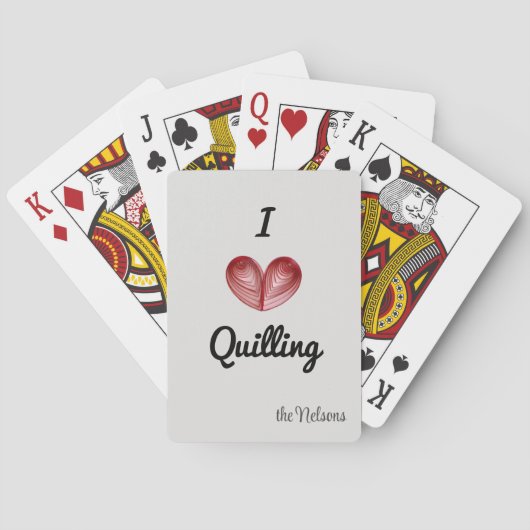  "I (hart) quilling"-speelkaarten Pokerkaarten (Achterkant)