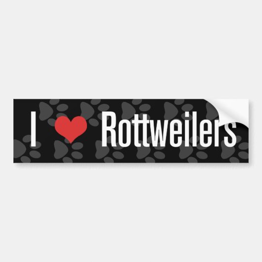 I (hart) Rottweilers Bumpersticker (Voorkant)