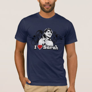 I hart Sarah Swirls b/w rood T-shirt