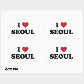 I Hart Seoul Zuid-Korea Ovale Sticker (Vel)