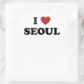 I Hart Seoul Zuid-Korea Ovale Sticker (Tas)