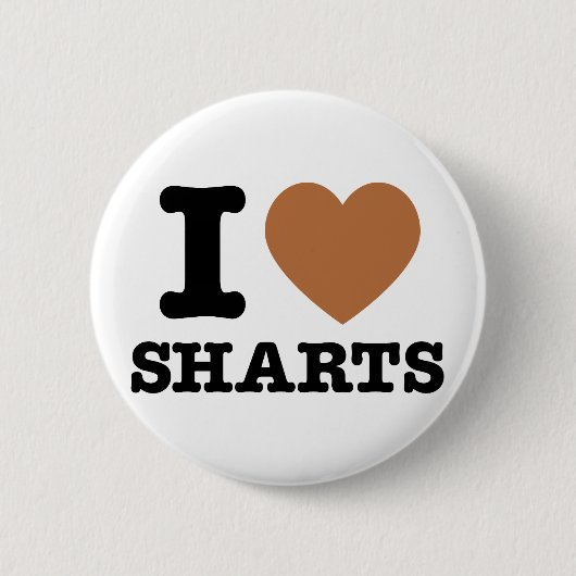 I Hart Sharts Ronde Button 5,7 Cm (Voorkant)