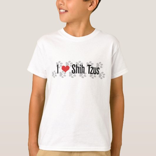 I (hart) Shih Tzus T-shirt (Voorkant)