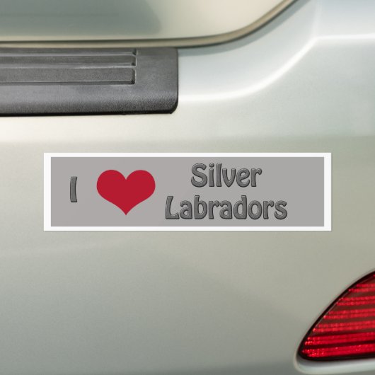 I hart Silver Labradors Bumpersticker (Op auto)