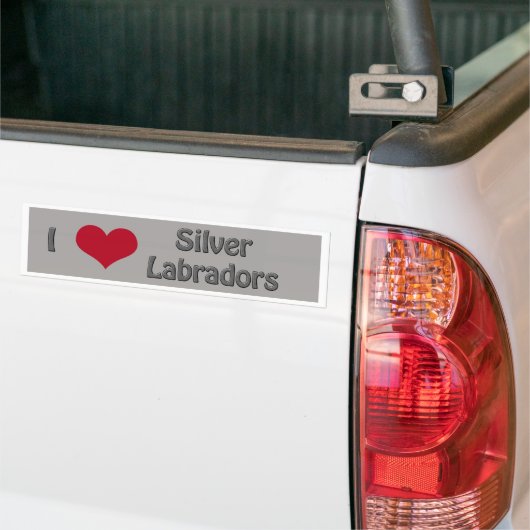 I hart Silver Labradors Bumpersticker (Op Truck)