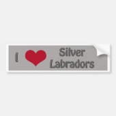 I hart Silver Labradors Bumpersticker (Voorkant)