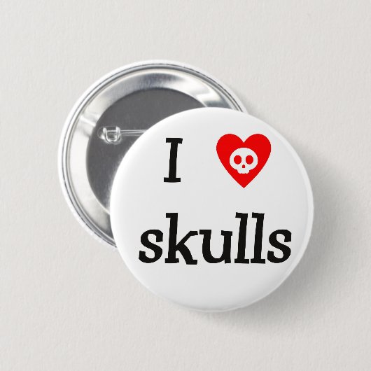 I hart Skulls Button (Voorkant /achterkant)