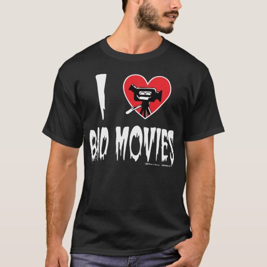 I (hart) Slechte films (donker) T-shirt (Voorkant)