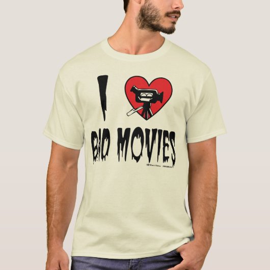 I (hart) Slechte films T-shirt (Voorkant)