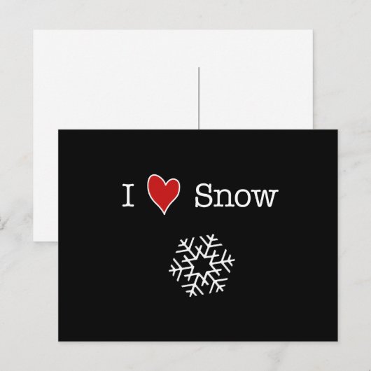 I (hart) sneeuw briefkaart (Voorkant / Achterkant)