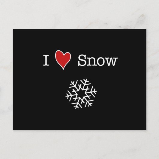 I (hart) sneeuw briefkaart (Voorkant)