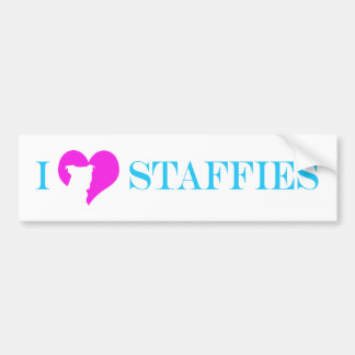 i hart Staffies - Bumpersticker