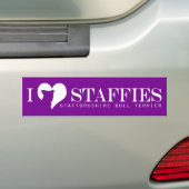 i hart Staffies - de Paars van de Bumpersticker (Op auto)