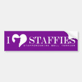 i hart Staffies - de Paars van de Bumpersticker (Voorkant)
