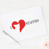 i hart Staffies - Ovale Stickers (Envelop)