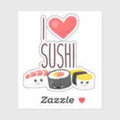 i hart sushi quote rolt sashimi surimi food sticker (Vel)