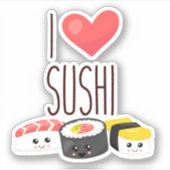 i hart sushi quote rolt sashimi surimi food sticker (Voorkant)