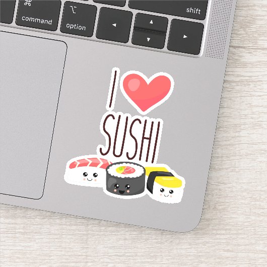 i hart sushi quote rolt sashimi surimi food sticker (Detail)
