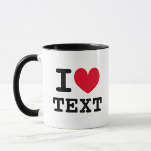 I hart tekst logo sjabloon koffie mok cadeau