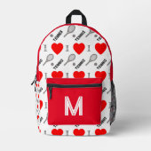 I hart tennis-patroon bedrukte rugzak (Voorkant)