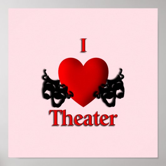 I Hart Theater Roze Poster (Voorkant)