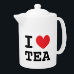 I hart thee keramische theepot cadeau voor theelie<br><div class="desc">Ik hart thee keramische theepot cadeau voor theeliefhebber. Aangepaste kleur hart en tekst. Leuk cadeau idee voor theeliefhebber.</div>