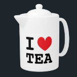 I hart thee keramische theepot cadeau voor theelie<br><div class="desc">Ik hart thee keramische theepot cadeau voor theeliefhebber. Aangepaste kleur hart en tekst. Leuk cadeau idee voor theeliefhebber.</div>