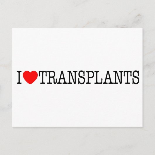 I hart transplantaties briefkaart (Voorkant)