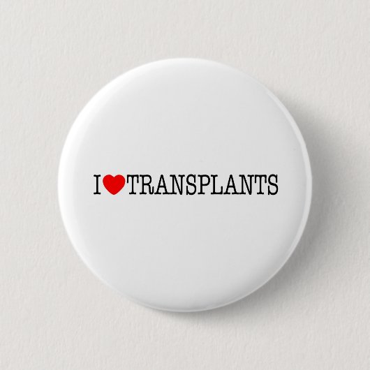 I hart transplantaties ronde button 5,7 cm (Voorkant)