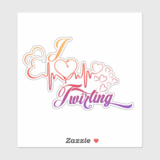 I HART Twirling 6X6 Decal Sticker
